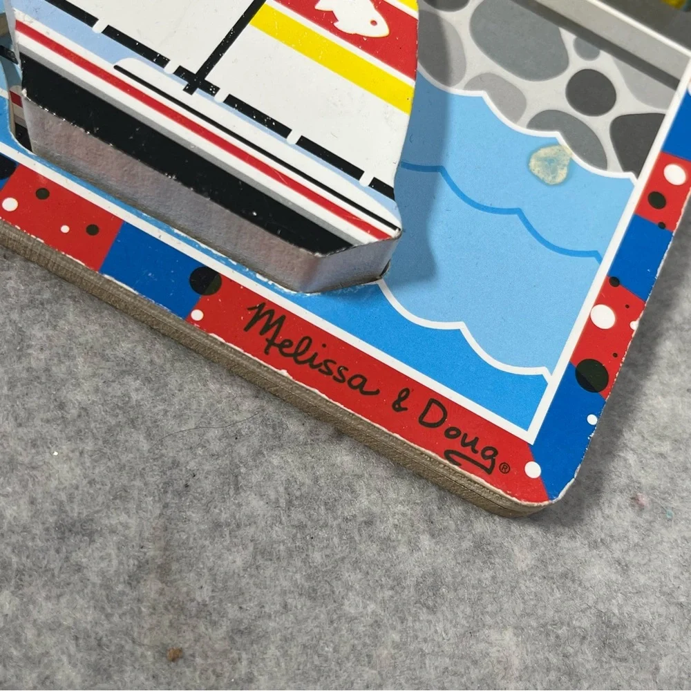 Melissa & Doug Wood Puzzles Transportation Construction Toddler Educational READ